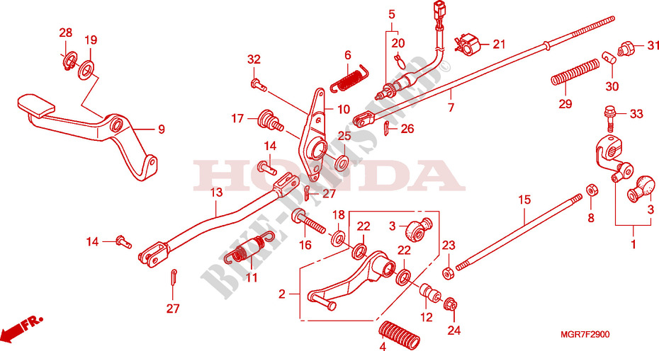 PEDAL dla Honda VT 750 S 2011