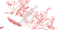 FRONT FENDER (TRX450R6,7,8/ER6,7,8) dla Honda TRX 450 R SPORTRAX Kick start RED 2008