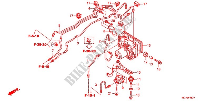 FRONT BRAKE MASTER CYLINDER   ABS MODULATOR dla Honda CBF 1000 ABS 2013