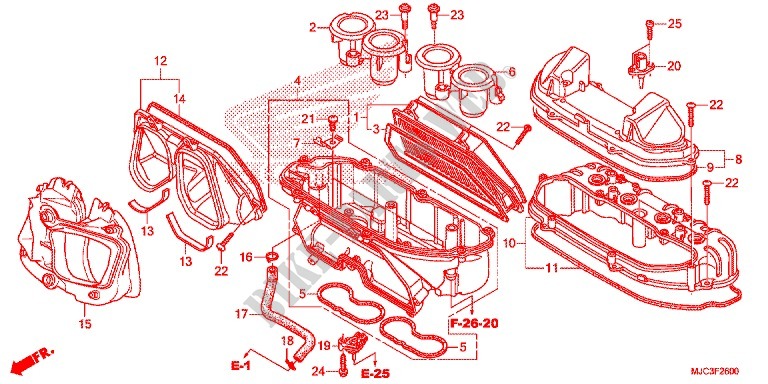 FRONT COVER   AIR CLEANER dla Honda CBR 600 RR REPSOL 2014