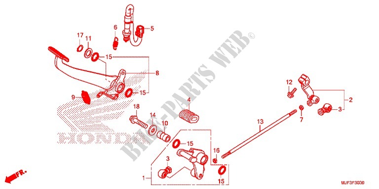 MAIN STAND   BRAKE PEDAL dla Honda CTX 700 DCT ABS 2014