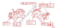 CAUTION LABEL (1) dla Honda FOURTRAX 420 RANCHER 4X4 Manual Shift CAMO 2011