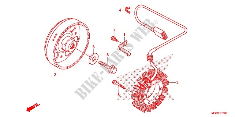 LEFT CRANKCASE COVER   ALTERNATOR (2) dla Honda CB 1100 ABS BLACK 2014