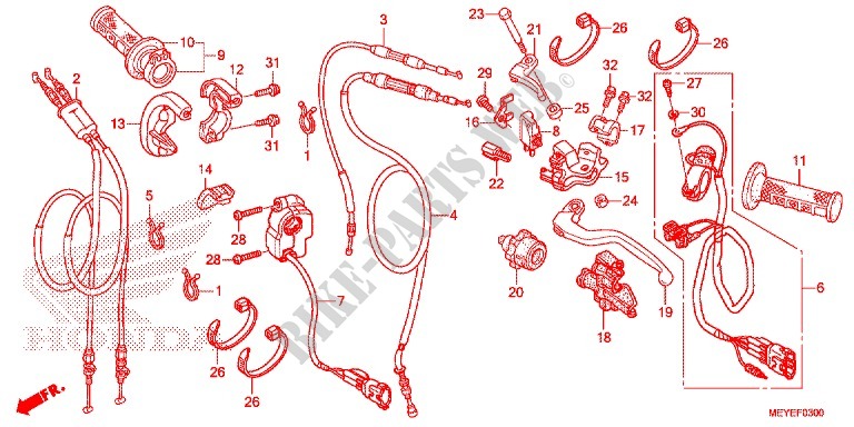 LEVER   SWITCH   CABLE (1) dla Honda CRF 450 X 2014