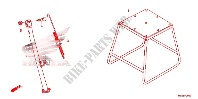 MAIN STAND   BRAKE PEDAL dla Honda CRF 450 X 2014