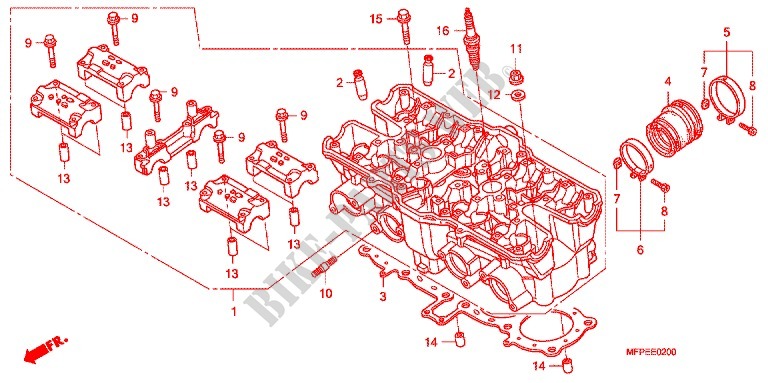 CYLINDER   HEAD dla Honda CB 1300 ABS, TETE DE FOURCHE 2011