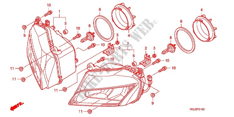 HEADLIGHT dla Honda CBF 1000 F ABS 98HP 2011