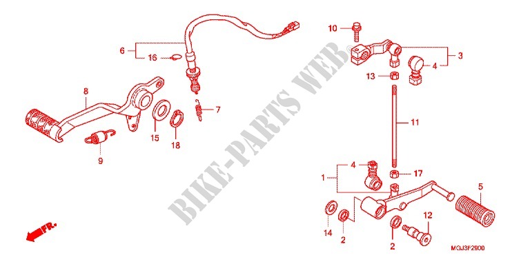MAIN STAND   BRAKE PEDAL dla Honda CBF 1000 F ABS 98HP 2011