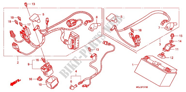 WIRE HARNESS/BATTERY dla Honda CBF 1000 F ABS 98HP 2011