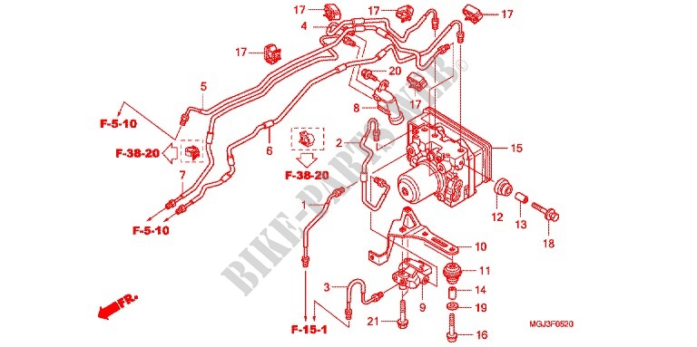 FRONT BRAKE MASTER CYLINDER   ABS MODULATOR dla Honda CBF 1000 F ABS 2011