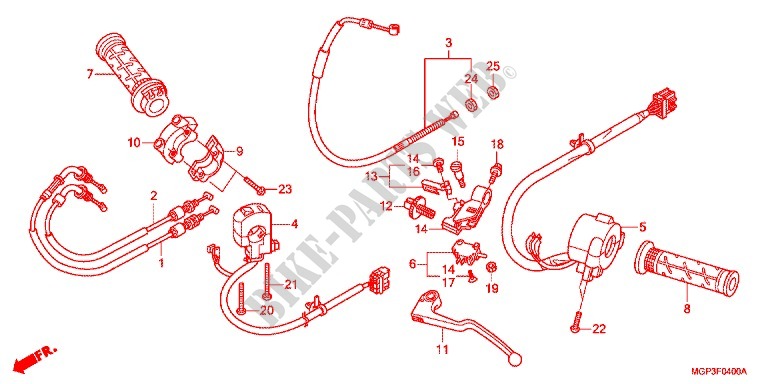 LEVER   SWITCH   CABLE (1) dla Honda CBR 1000 RR ABS BLACK 2012