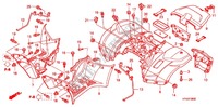 REAR FENDER dla Honda FOURTRAX 420 RANCHER 4X4 Manual Shift RED 2010