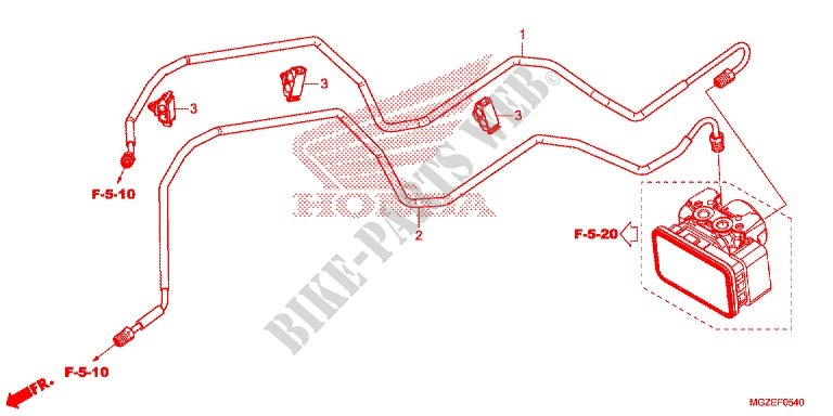 REAR BRAKE HOSE   BRAKE PIPE dla Honda CB 500F ABS WHITE 2014