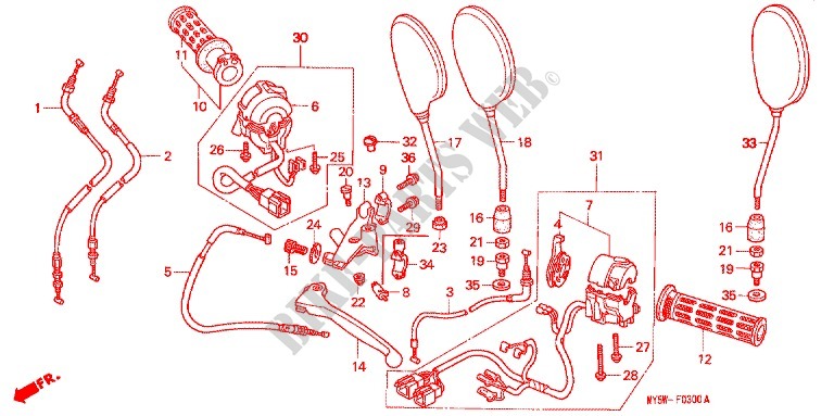 LEVER   SWITCH   CABLE (2) dla Honda CB 500 1996