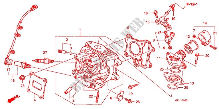 CYLINDER HEAD (Z50J9,B,C,E) dla Honda MONKEY 50 2011