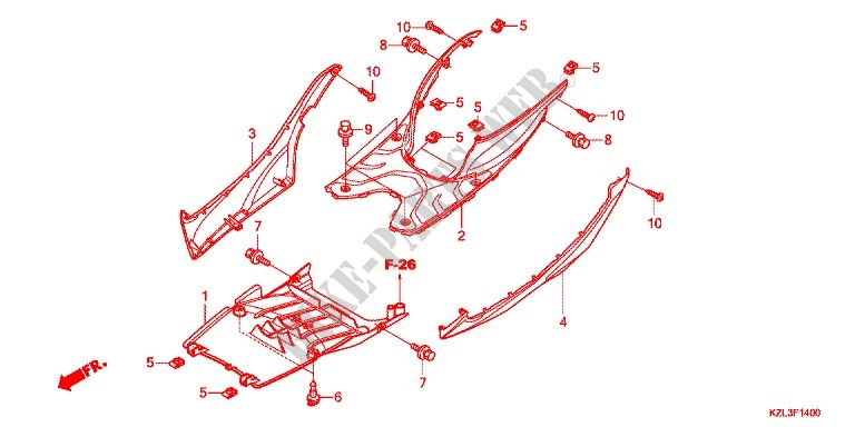 FLOOR PANEL   SIDE SKIRT dla Honda VISION 110 2013