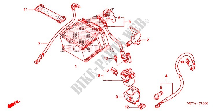 TOOLS   BATTERY BOX dla Honda CRF 450 X 2011