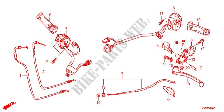 LEVER   SWITCH   CABLE (1) dla Honda CB 250 F ABS 2017