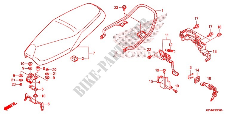 SINGLE SEAT (2) dla Honda EX5 110 Electric start, fuel injection 2016