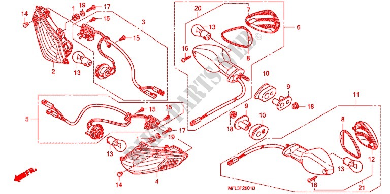 INDICATOR (CBR1000RR9,A,B/RA9,A,B) dla Honda CBR 1000 RR FIREBLADE REPSOL 2011