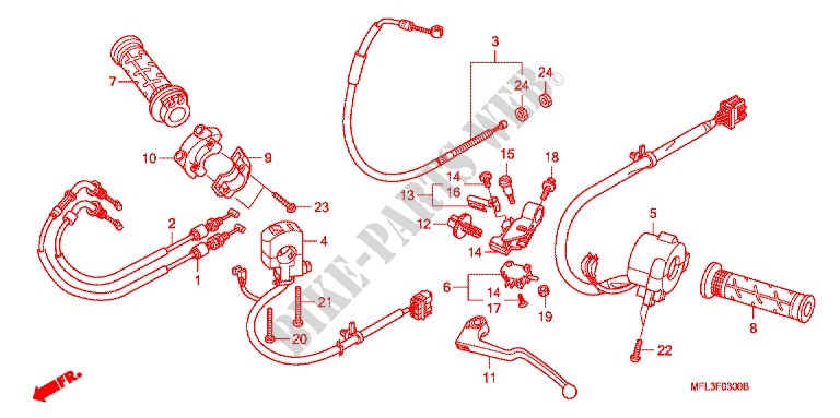 LEVER   SWITCH   CABLE (1) dla Honda CBR 1000 RR FIREBLADE REPSOL 2011