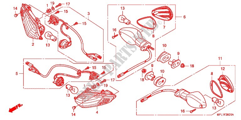 INDICATOR (CBR1000RR9,A,B/RA9,A,B) dla Honda CBR 1000 RR HURRICANE ABS 2011