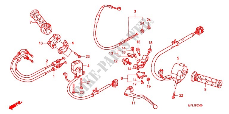 LEVER   SWITCH   CABLE (1) dla Honda CBR 1000 RR HURRICANE ABS 2011