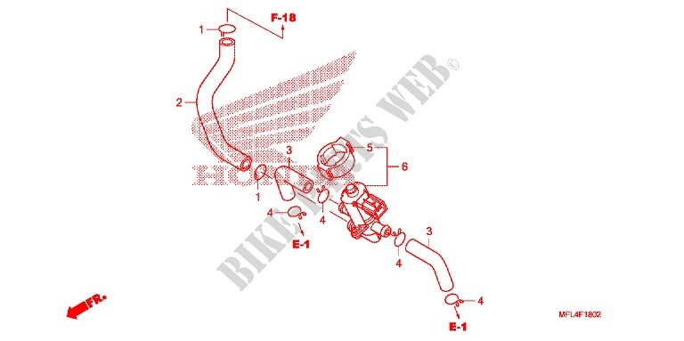 AIR INJECTION CONTROL VALVE dla Honda CBR 1000 RR HURRICANE ABS RED 2011