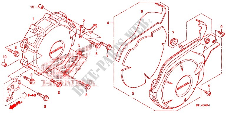 ALTERNATOR COVER dla Honda CBR 1000 RR HURRICANE ABS RED 2011