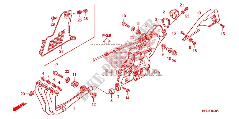 EXHAUST MUFFLER (2) dla Honda CBR 1000 RR HURRICANE ABS RED 2011