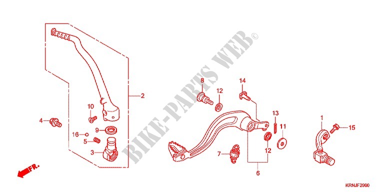 KICK STARTER ARM   BRAKE PEDAL   GEAR LEVER dla Honda CRF 250 R 2016