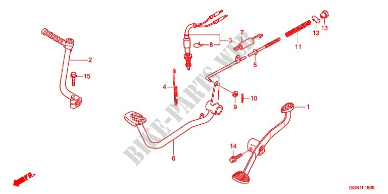 KICK STARTER ARM   BRAKE PEDAL   GEAR LEVER dla Honda SUPER CUB 50 2013