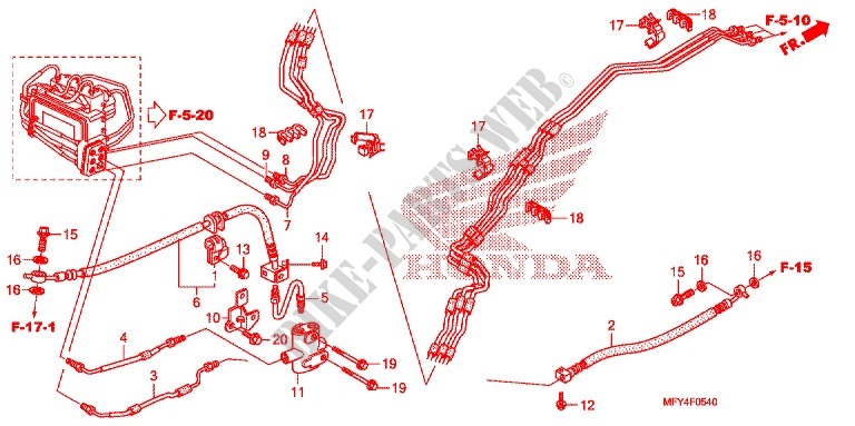 BRAKE LINES dla Honda VT 1300 STATELINE ABS RED 2010