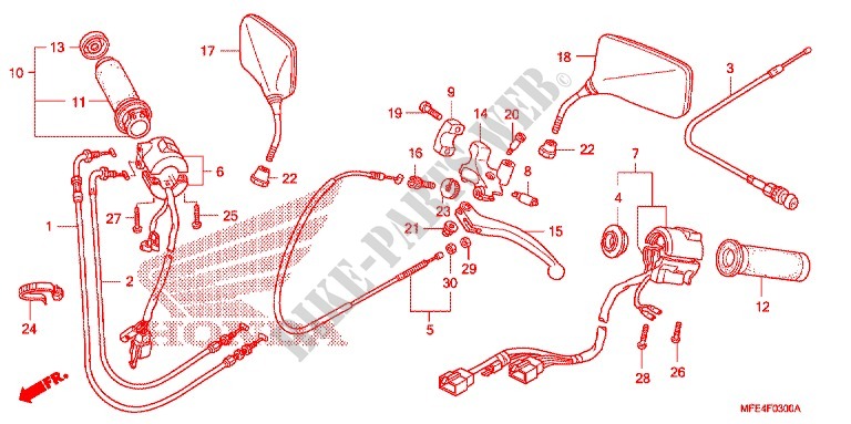 LEVER   SWITCH   CABLE (1) dla Honda SHADOW VT 750 SPIRIT 2008