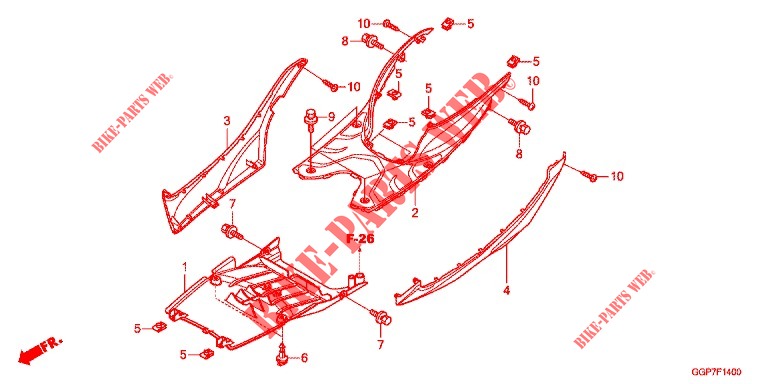 FLOOR PANEL   SIDE SKIRT (NSC50/MPD/WH) dla Honda VISION 50 2013