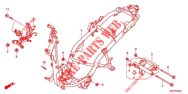 FRAME (NSC50/MPD/WH) dla Honda VISION 50 2013