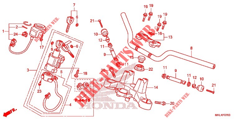 HANDLEBAR   TRIPLE CLAMP   STEERING STEM dla Honda NC 750 S DCT 2019