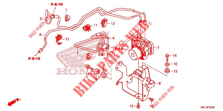 FRONT BRAKE MASTER CYLINDER   ABS MODULATOR dla Honda NC 750 X ABS DCT 2019