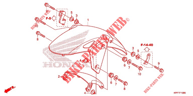 FRONT FENDER dla Honda CBR 150 R LEGEND SPORT 2018