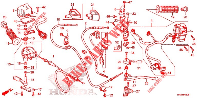 LEVER   SWITCH   CABLE dla Honda FOURTRAX 520 FOREMAN 4X4 EPS 2020